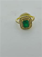 Emerald Lady's Stone & Diamond Ring 65 Diamonds 3.25 Carat T.W. 14K Yellow Gold